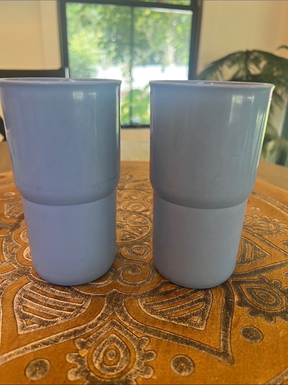 2-12oz Light Periwinkle Blue Tumbler Set by Tupperware.